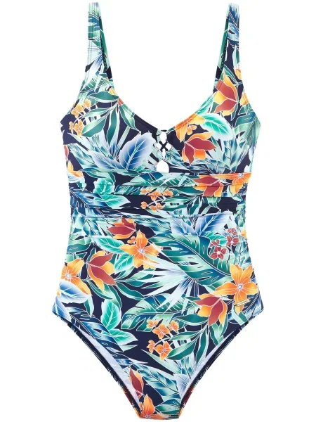 SUNSEEKER Costum de baie întreg albastru marin / verde mentă / portocaliu închis / cranberry roșu