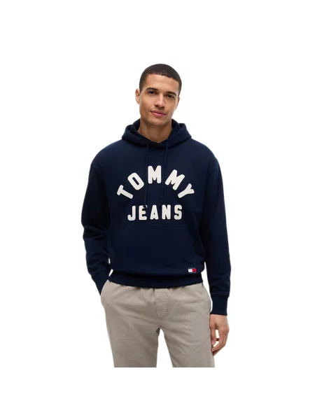 Bluza z kapturem Tommy Jeans z logo niebieska