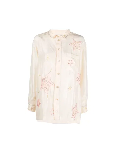 Satynowa koszula Forte Forte biała