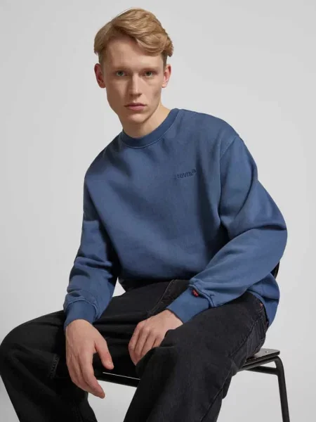 Levi's bluza z kapturem gładka niebieski