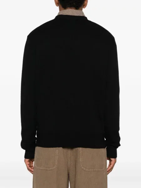 Кашмирен пуловер Sunflower с V-образно деколте черно