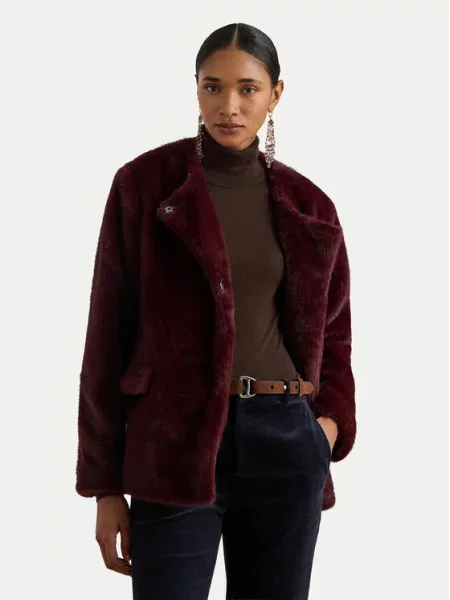 Шуба Lauren Ralph Lauren бордовая