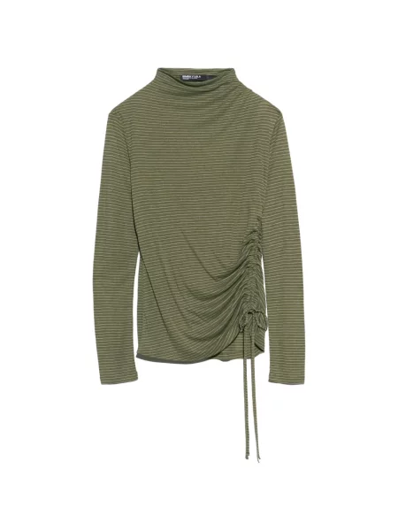 Tricou Bimba Y Lola cu dungi cu volane verde