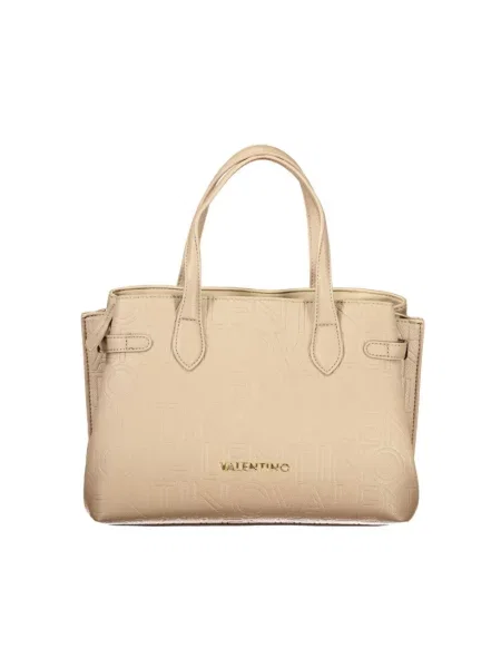 Lniana torebka Valentino Bags beżowa