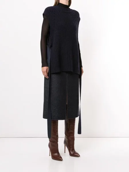 Dzianinowy top Goen.j niebieski