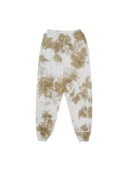 Tie dye spodnie dresowe Karl Kani wiązane beżowe