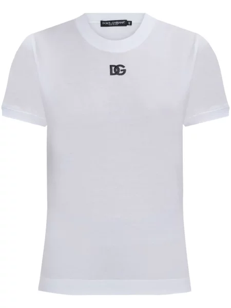 Tricou Dolce & Gabbana cu broderie alb