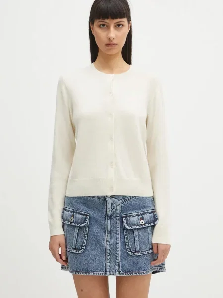 Samsoe Samsoe cardigan din lână SABOSTON bej