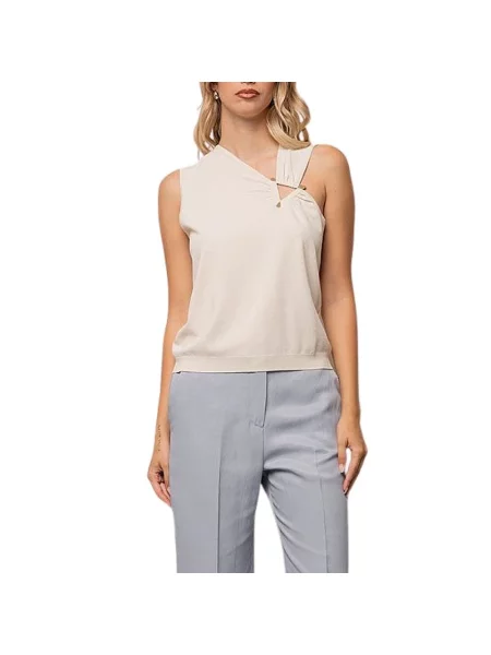 Top Kaos asymetryczny biały