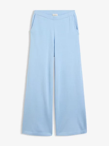 Spodnie culotte z tkaniny na lato niebieskie