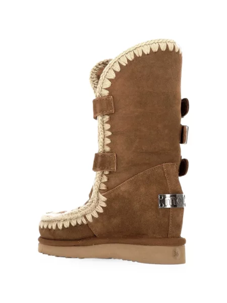 Botine Mou din piele de oaie maro