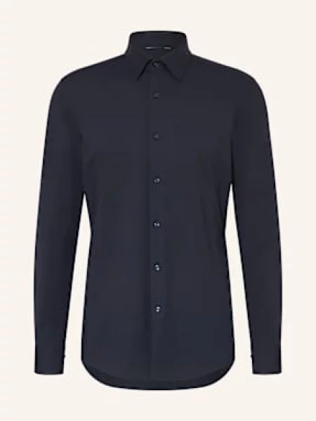 Boss Žerzejová Košile Hank Slim Fit tmavě modrá