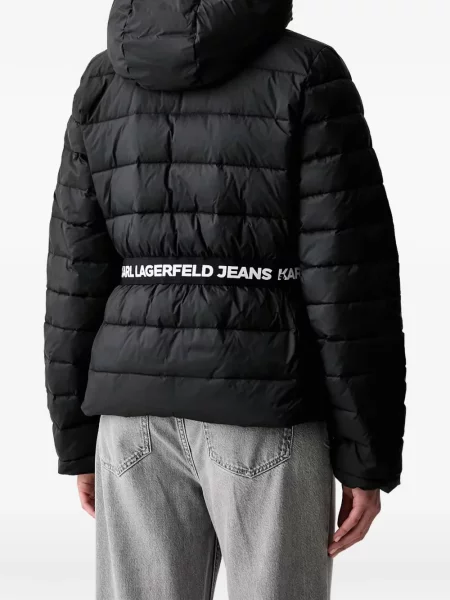 Дънково яке Karl Lagerfeld Jeans с качулка черно