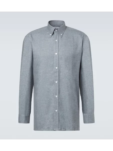 Фланелена риза Charvet сиво