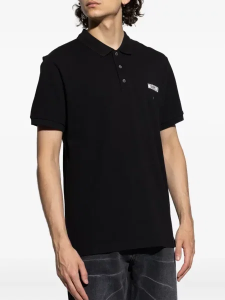 Siuvinėtos polo marškinėliai Moschino juoda