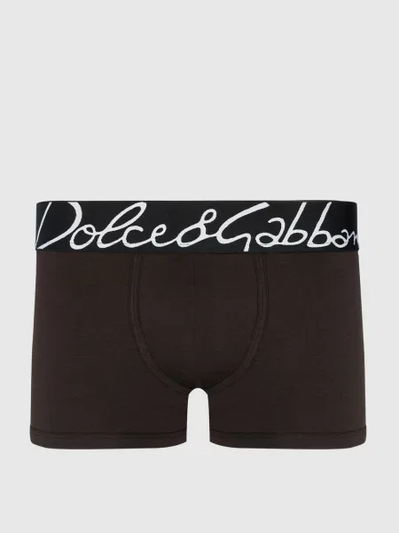 Труси-боксери з візерунком логотипа Dolce&gabbana коричневі