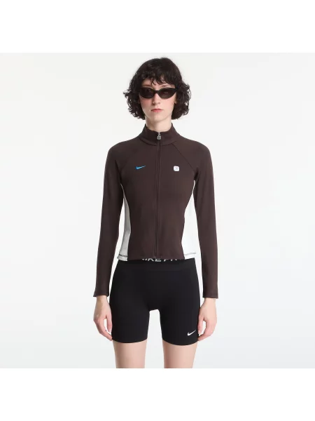 Sweatshirt Nike Sportswear Full-Zip Long-Sleeve Top Velvet Brown/ Sail M maro
