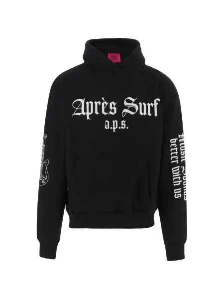 Hanorac cu glugă Après Surf cu imagine negru