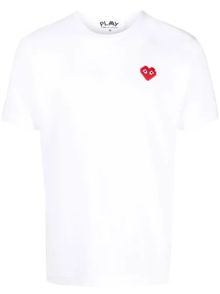 Tricou Comme Des Garcons Play scurt alb