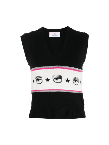 Sweter Chiara Ferragni Collection bez rękawów czarny