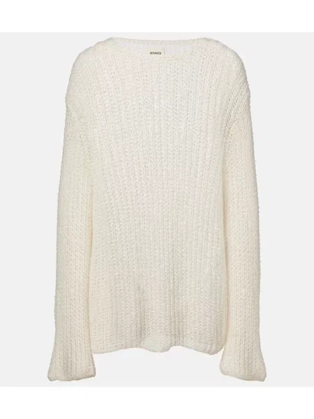 Pulover Khaite tricotate alb