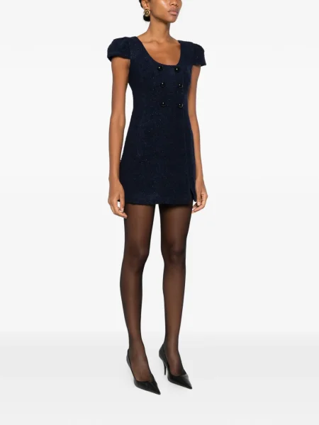 Mała mały sukienka mini Self-portrait garniturowa niebieska