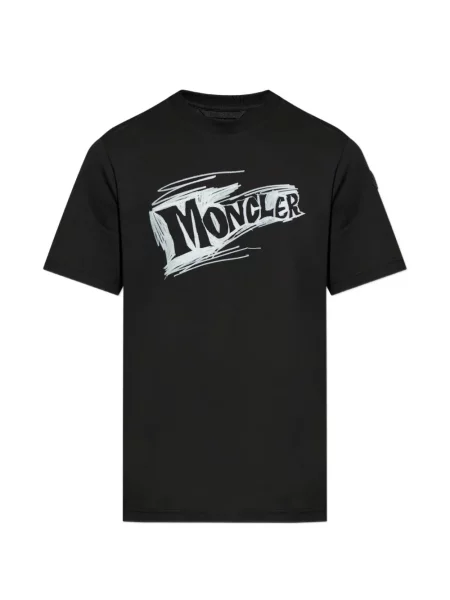 Scurt tricou Moncler cu imagine negru