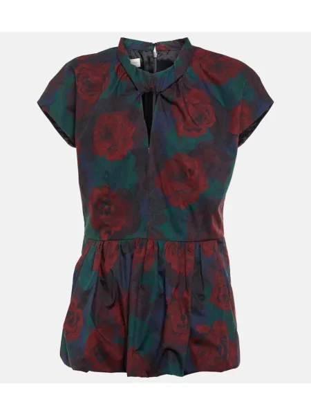 Cu peplum top Dries Van Noten cu model floral din poplin