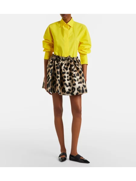 Fustă Givenchy cu imagine cu model leopard bej