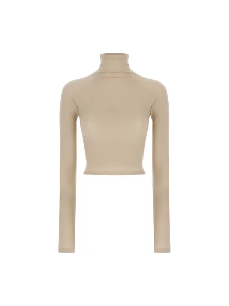 Top Alaïa z dżerseju do golfa beżowy