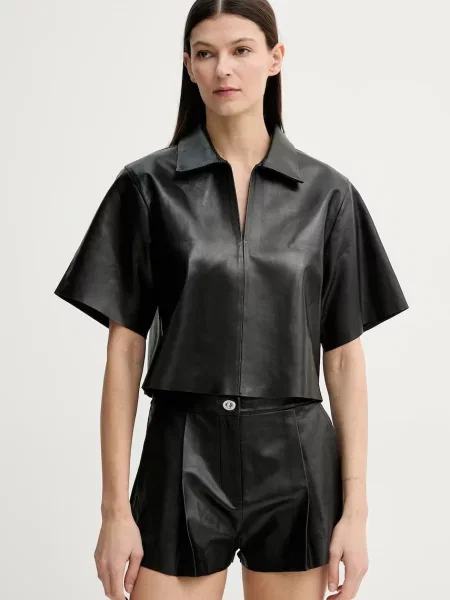 Usnjena Majica Stand Studio Julissa črna