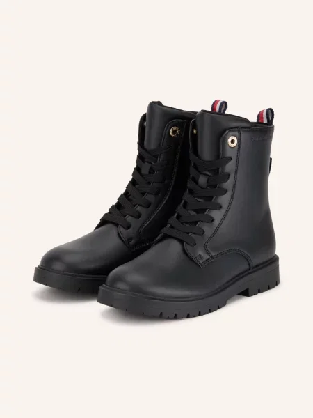 Tommy Hilfiger Šněrovací Boty / zlatá černá