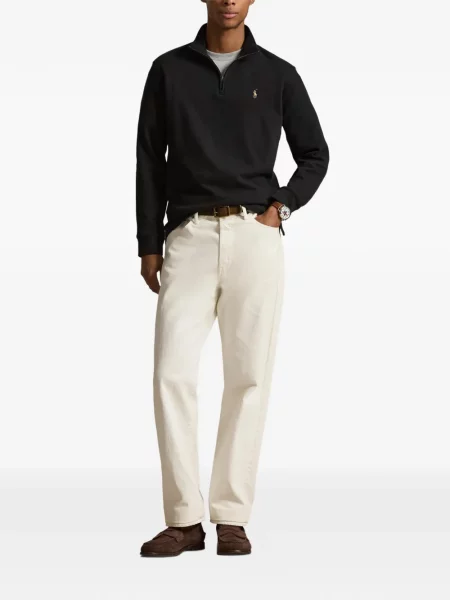 Pruhované polotričko Polo Ralph Lauren se síťovinou s výšivkou červené