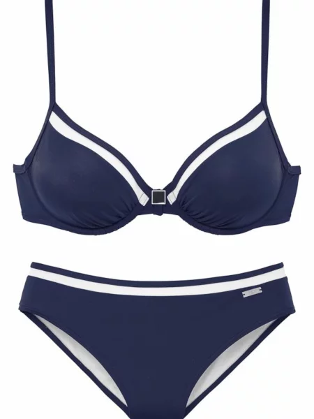 LASCANA Costum de baie două piese / bleumarin alb