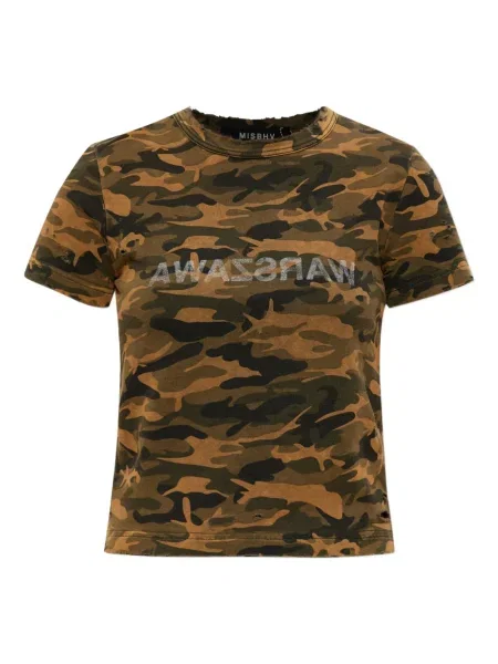 Koszulka Misbhv z nadrukiem w kamuflażu brązowa