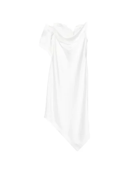 Sukienka midi Iro asymetryczna do kolan garniturowa biała