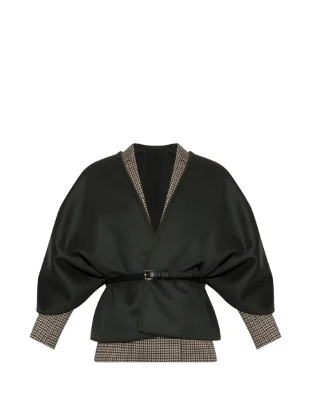 Ponczo Max Mara z paskiem zielone