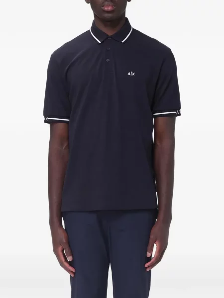 Polo majica Armani Exchange s vezom plava