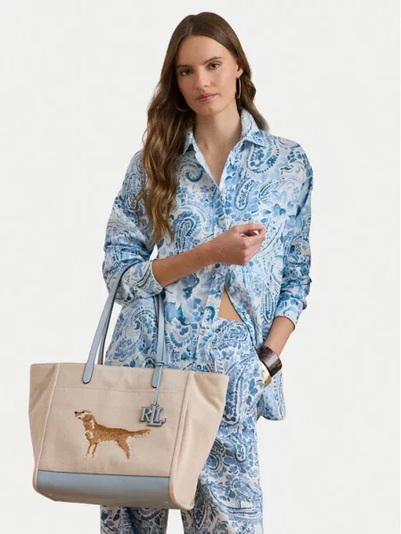 Lauren Ralph Lauren geantă shopper pentru femei bej