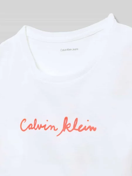 Męski t-shirt o kroju regular fit z czystej bawełny Calvin Klein Jeans biała