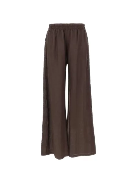 Spodnie Maurizio Mykonos koronkowe brązowe