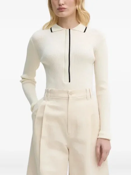 Kardigan Bruuns Bazaar prążkowany biały