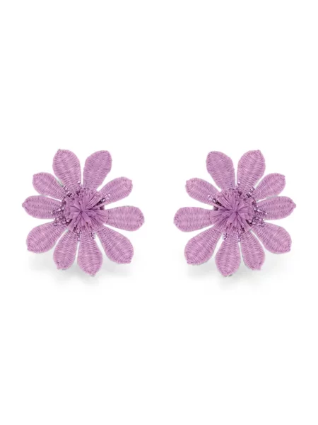 Cercei Oscar De La Renta cu model floral violet
