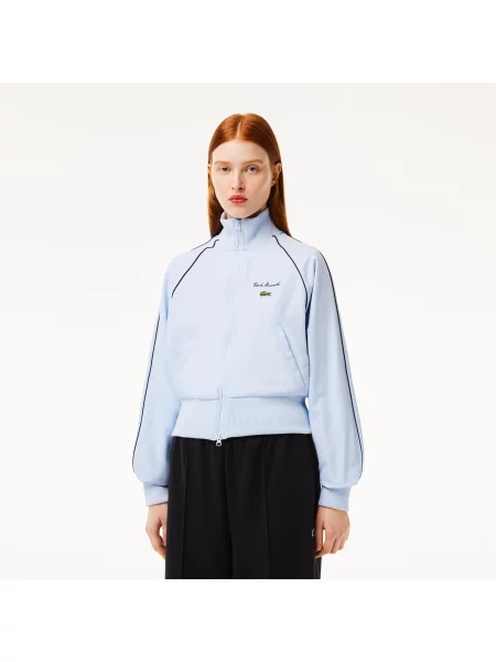 Lacoste Kurtka Dresowa Relaxed Fit Tafta W Romby niebieska