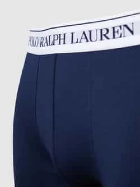 Obcisłe bokserki z paskiem z logo w zestawie 3 szt. model ‘CLASSIC TRUNK’ Polo Ralph Lauren Underwear niebieskie