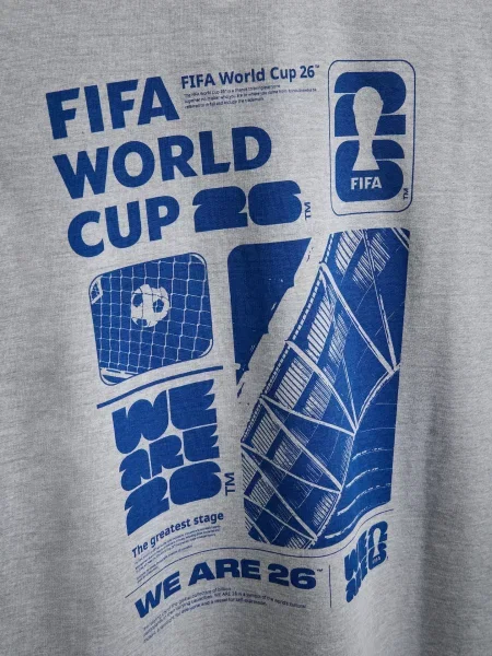 Reserved Футболка FIFA World Cup світло-сірий сіра