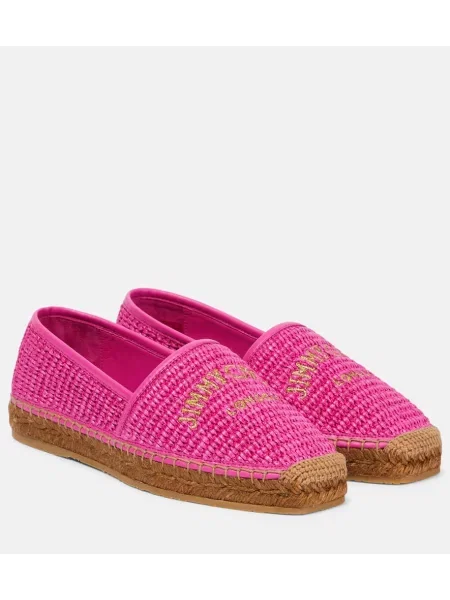 Espadrile Jimmy Choo brez pet z avtogramom roza
