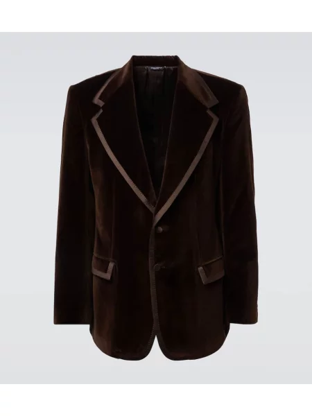 Blazer Dolce&gabbana iz rebrastega žameta rjava