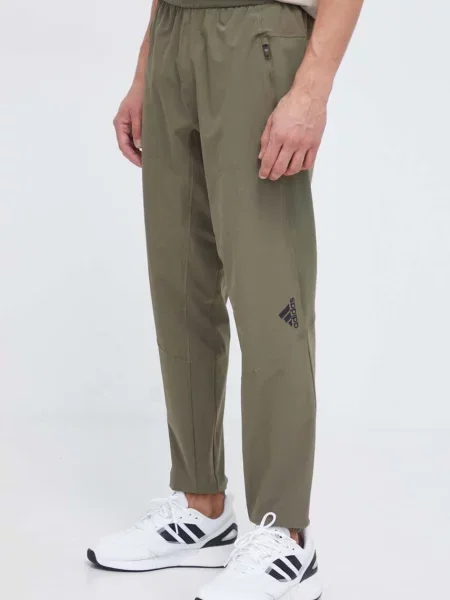 Панталон за трениране adidas Performance Designed for Training с изчистен дизайн зелено