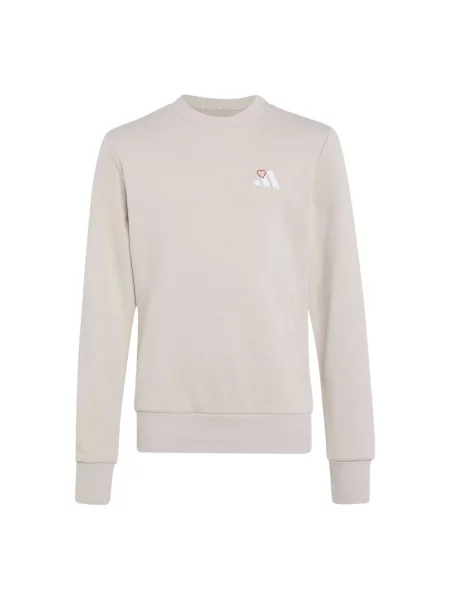 ADIDAS SPORTSWEAR Αθλητική μπλούζα φούτερ HEART γκριζομπέζ / κόκκινο λευκό